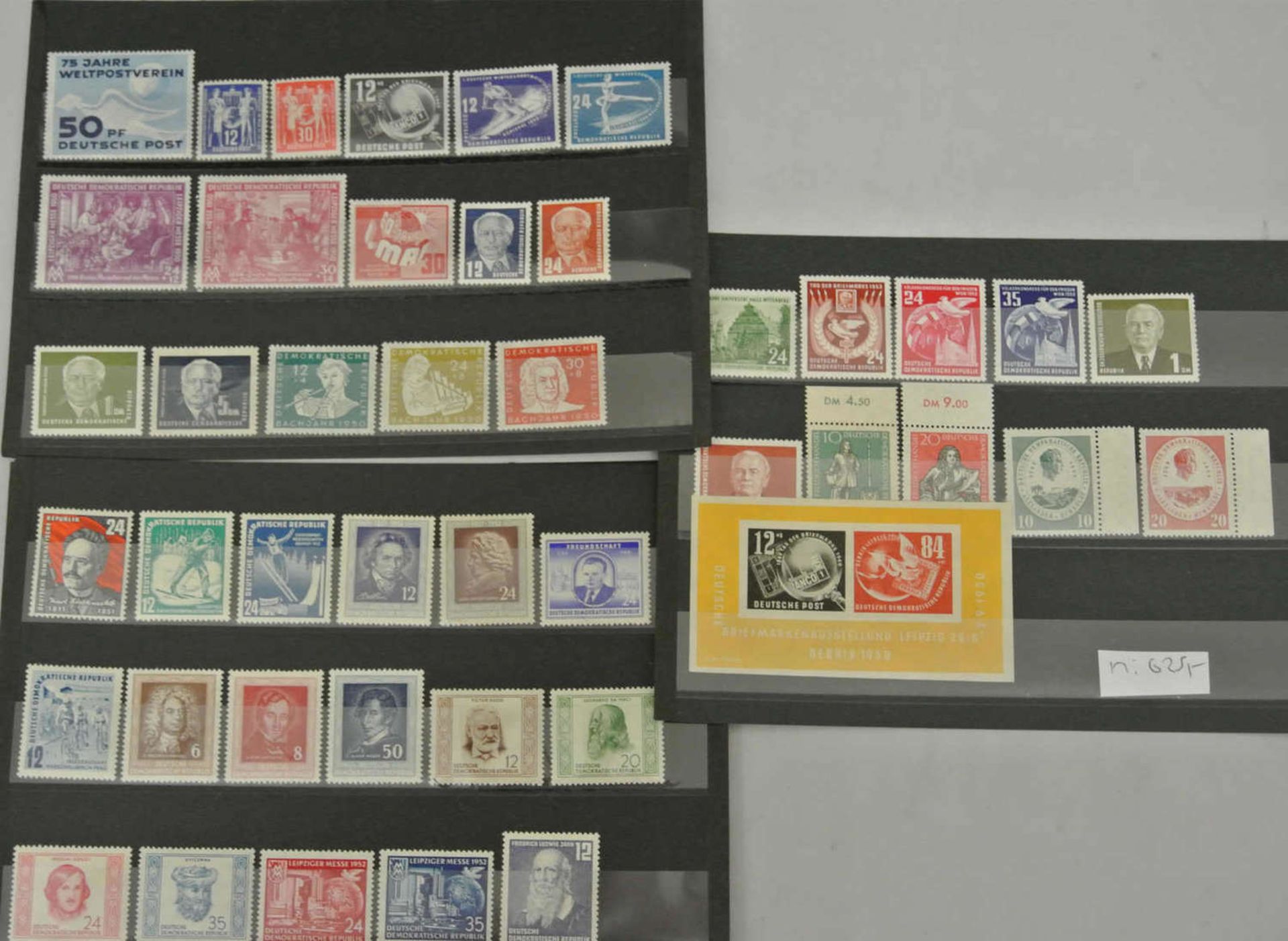 Lot DDR, Briefmarken Anfänge. Michel Preis ca. 625 Euro