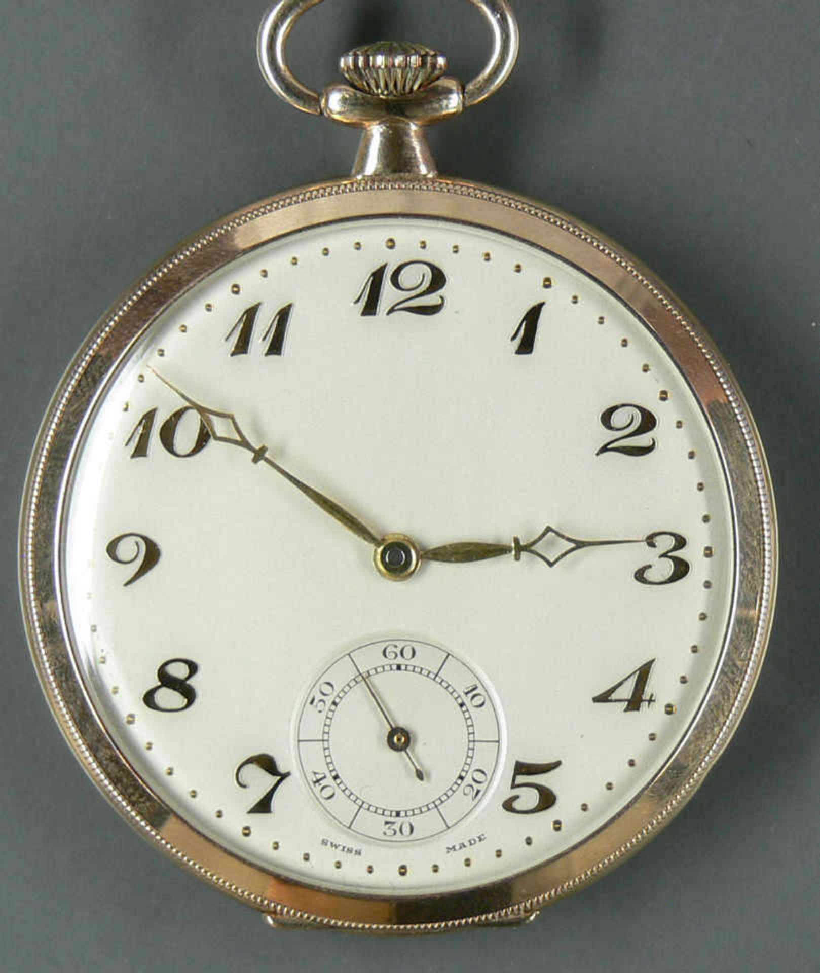 375er Gold - Taschenuhr. Gewicht: ca. 48 g. Uhr läuft nicht an. Innenzahnrad bezeichnet "Marwin". - Bild 2 aus 5