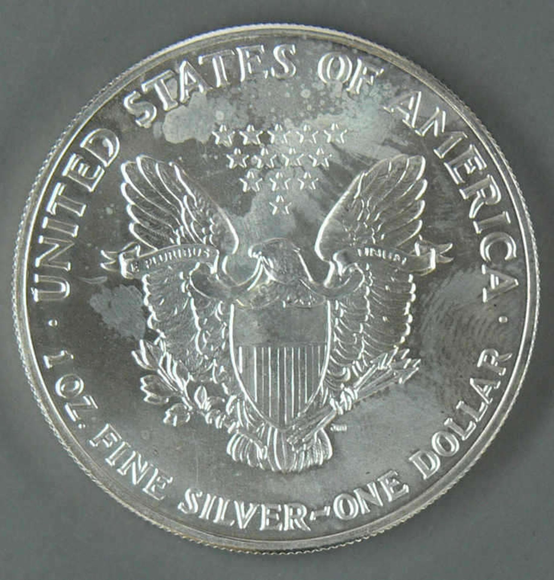 USA 1991, 1.- Dollar - Silbermünze, "schreitende Liberty", Silber 999, Gewicht: 1 oz., - Bild 2 aus 2