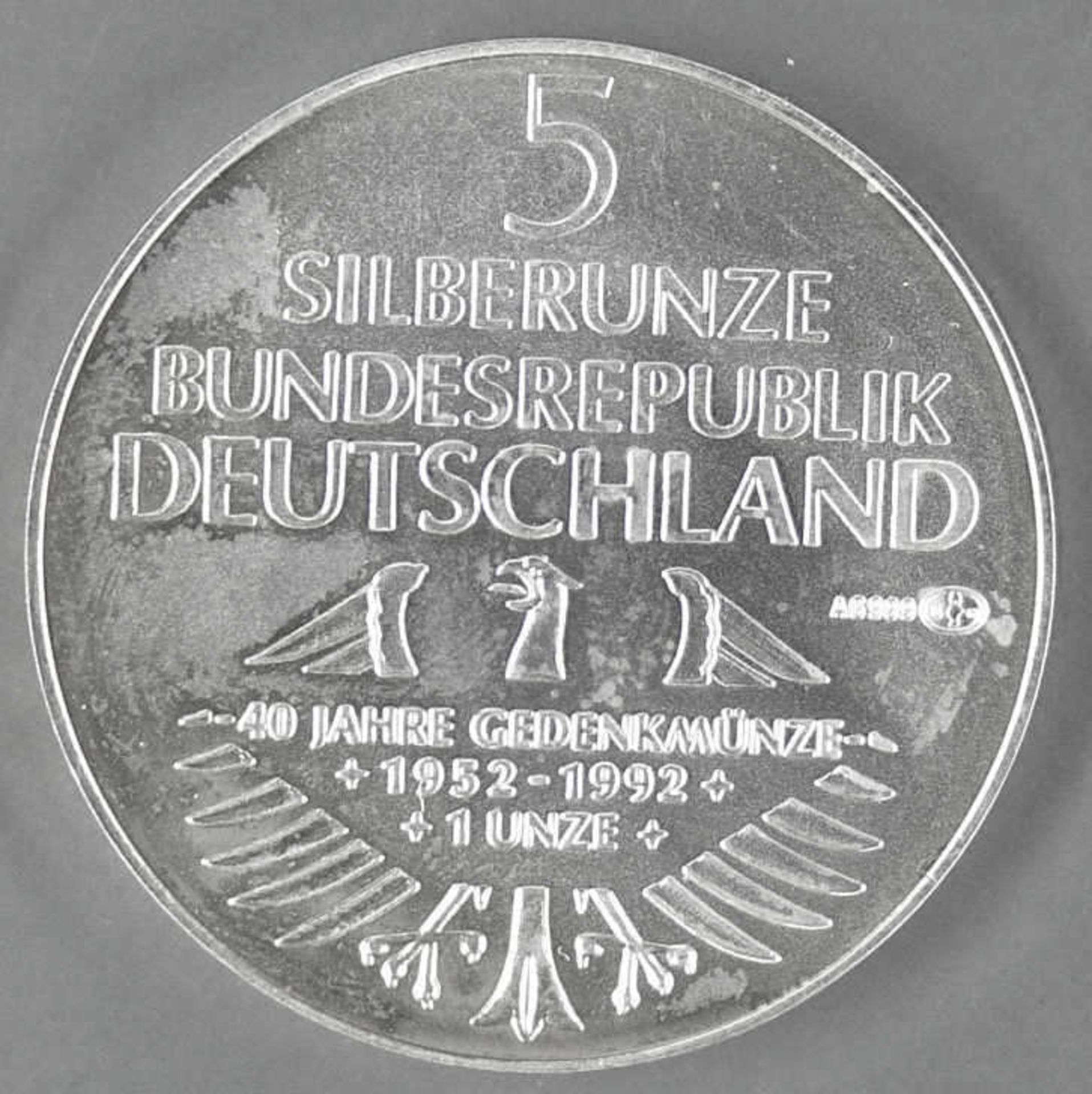 Deutsche Silber - Unze, 1. Gedenkmünze 40 Jahre Germanisches Museum. Silber 999. Gewicht: 1 Unze, - Bild 2 aus 2