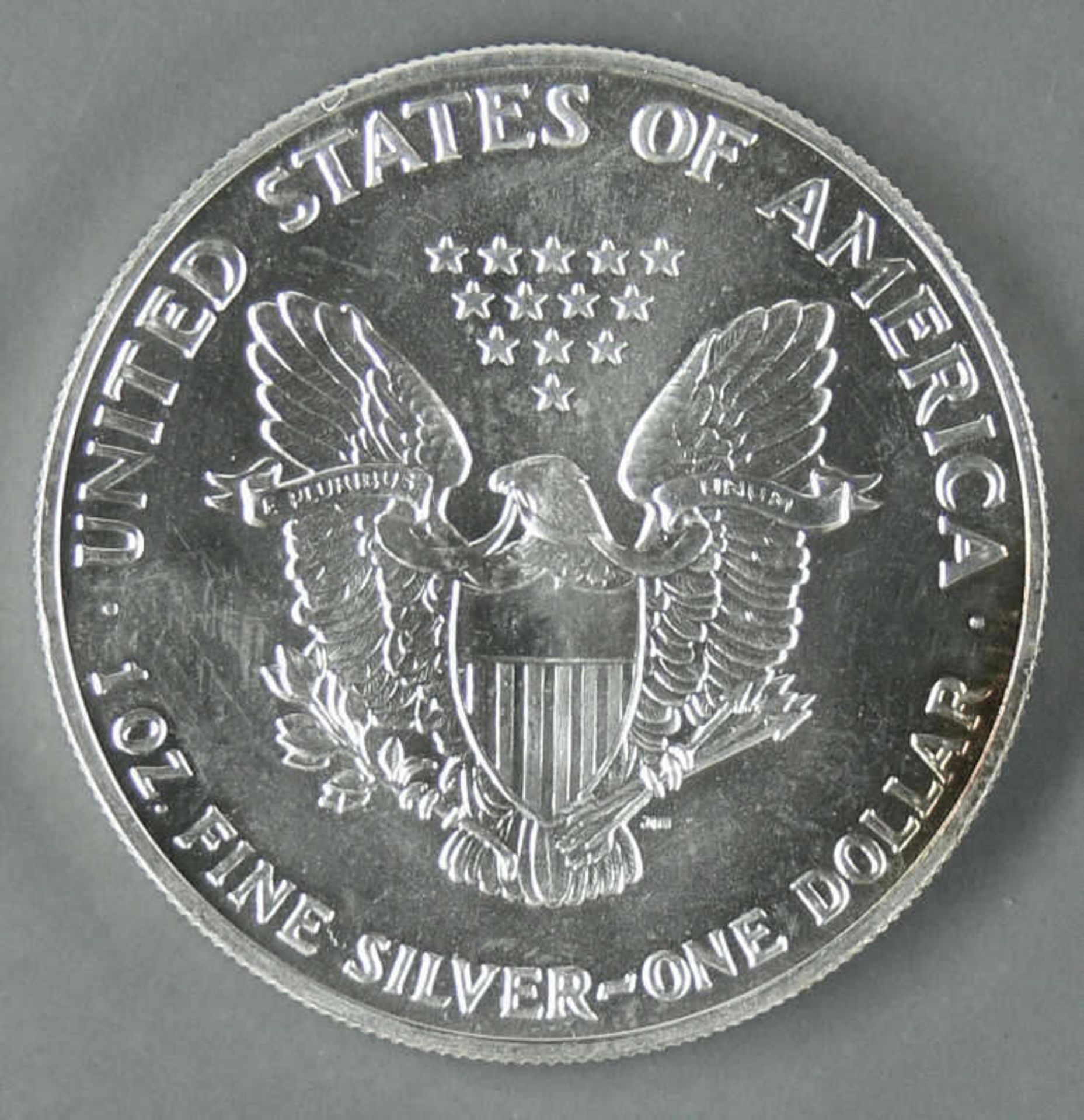 USA 1992, 1.- Dollar - Silbermünze, "schreitende Liberty", Silber 999, Gewicht: 1 oz., - Bild 2 aus 2