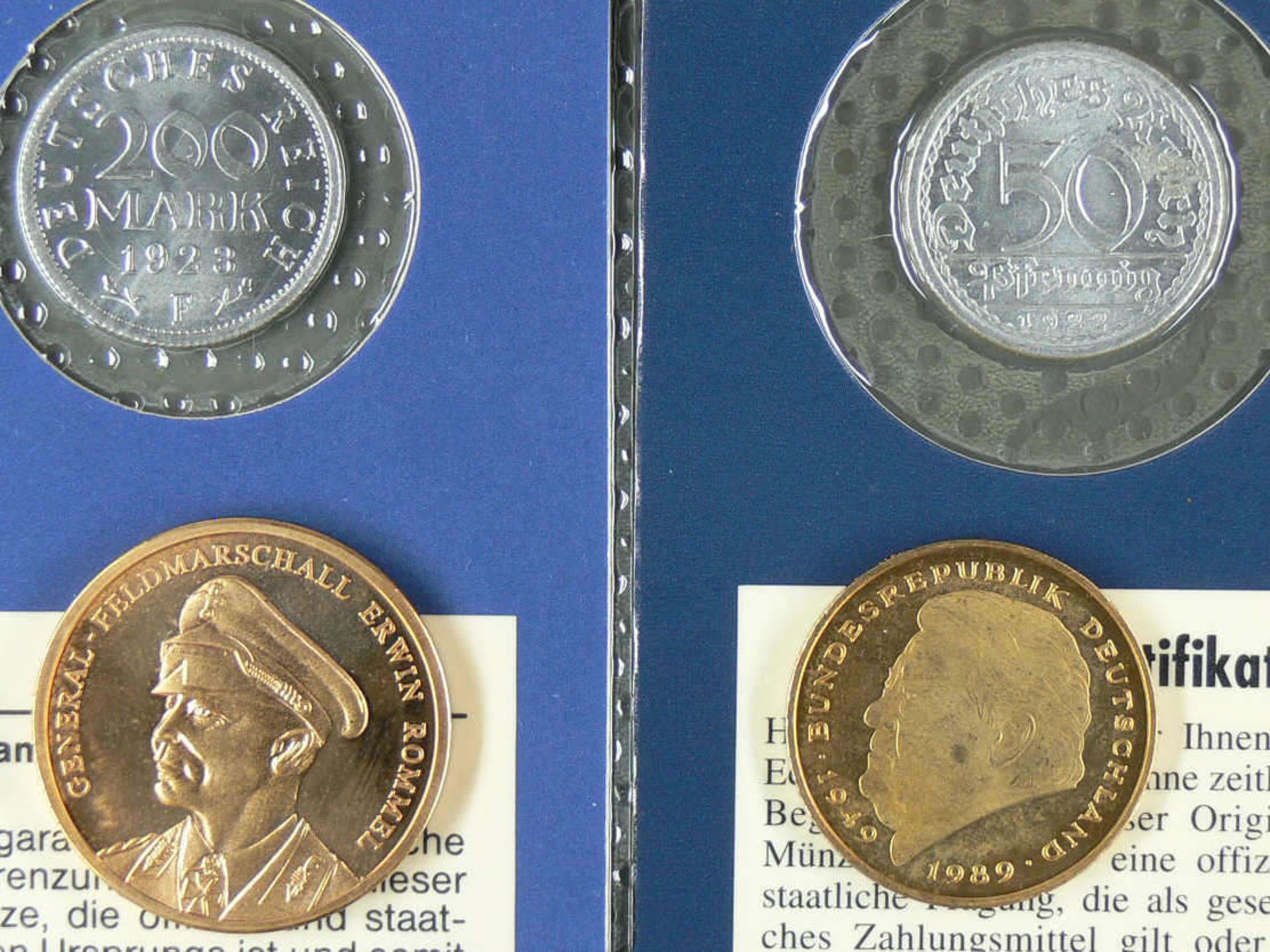 Deutschland Münzlot, bestehend aus: Deutsches Reich 1922 50 Pfennig, 1923 200 Mark,