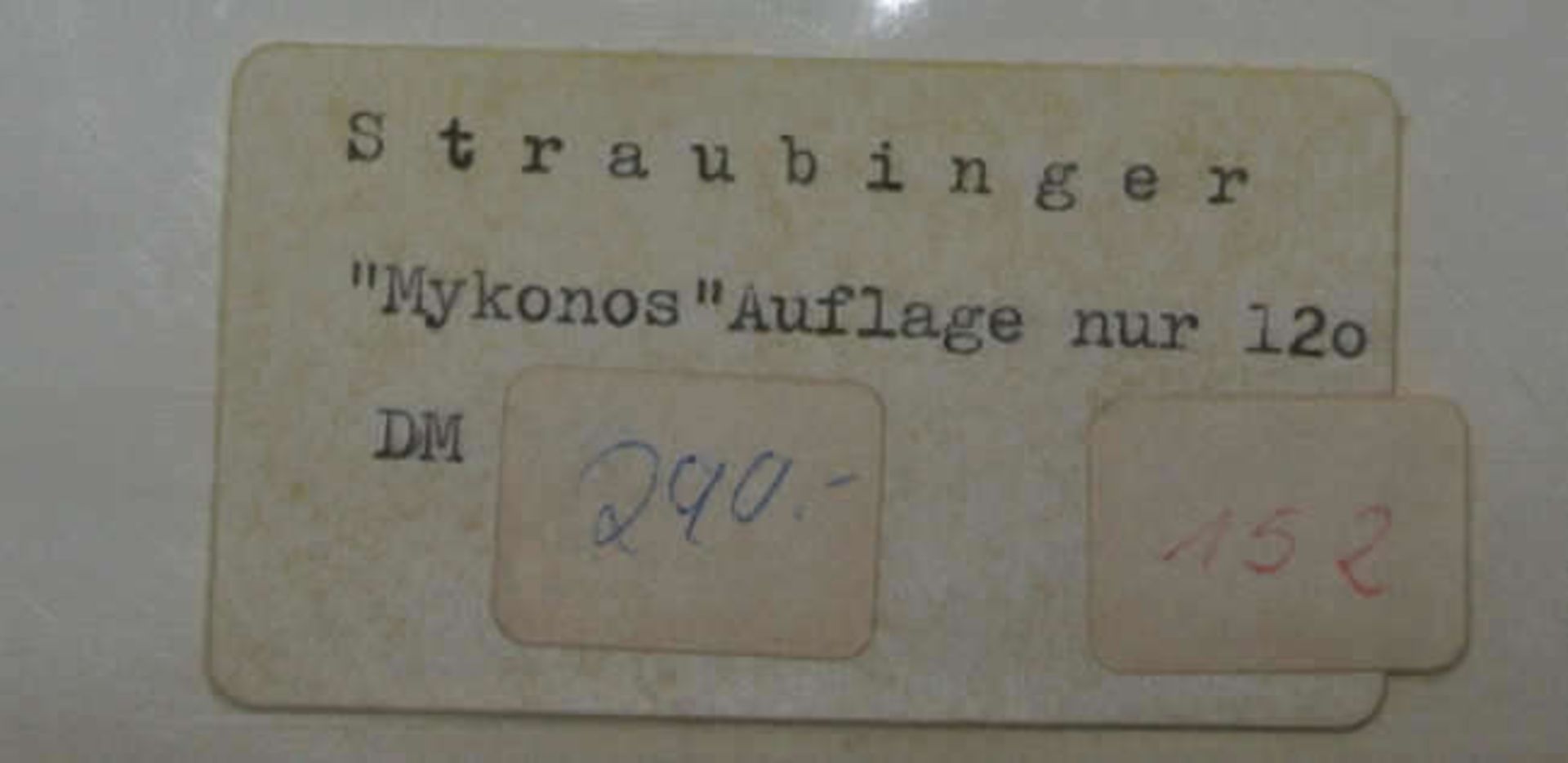 Klaus Straubinger, 1939, Lithographie "Mykonos", rechts unten Signatur Straubinger 76, Auflage 120 - Bild 3 aus 3