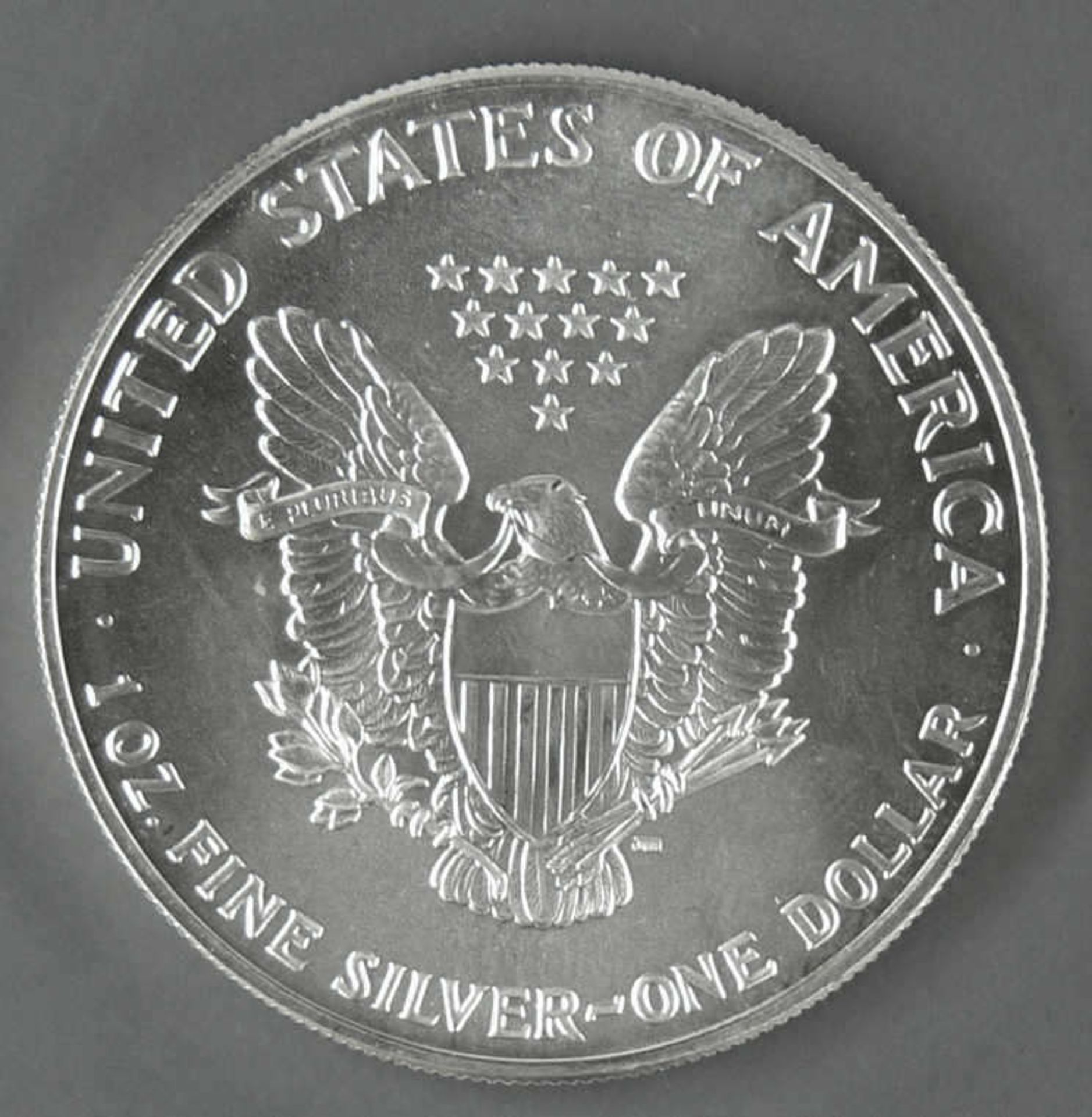 USA 1992, 1.- Dollar - Silbermünze, "schreitende Liberty", Silber 999, Gewicht: 1 oz., - Bild 2 aus 2
