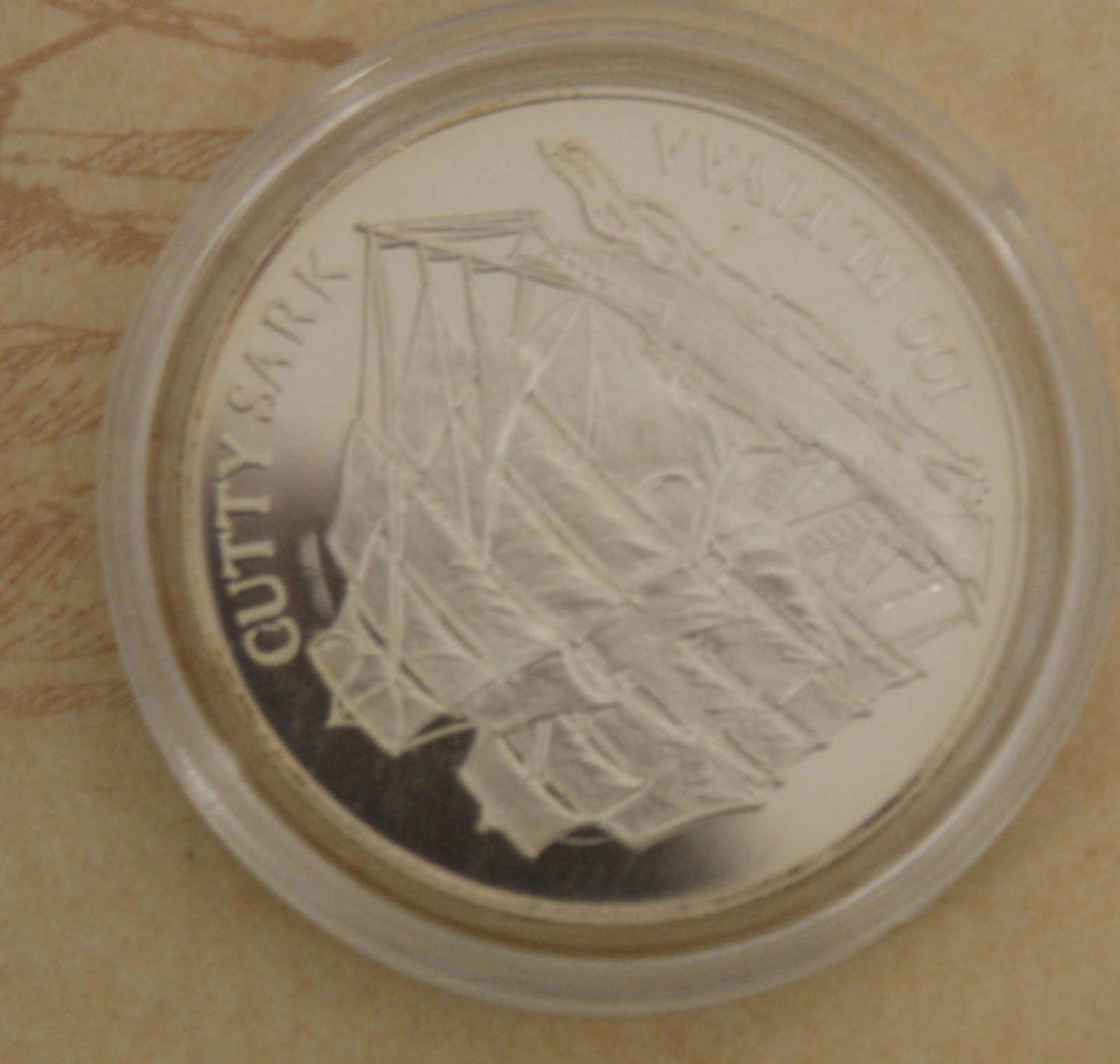 Malediven 1993, 100 Rufiyaa - Silbermünze "Cutty Sark", Silber 500, Gewicht: 10 g, Durchmesser: 30 - Bild 3 aus 3