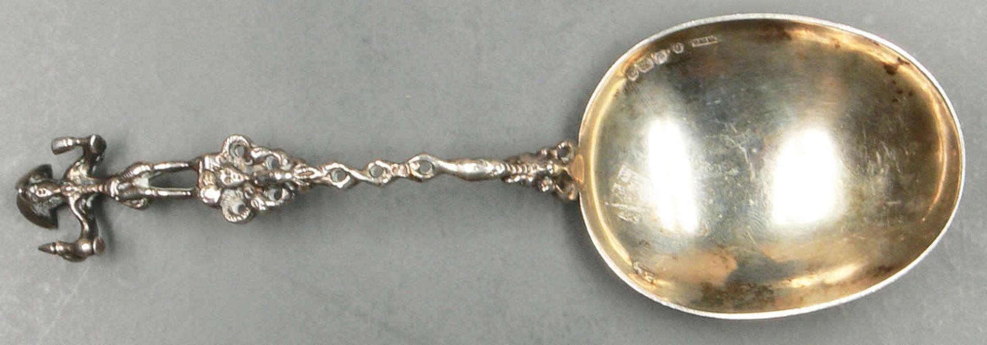 sehr schöner Silber-Tauflöffel, Shefield 1909, S.B.L. gepunzt, guter Zustand, Silberschmiede-