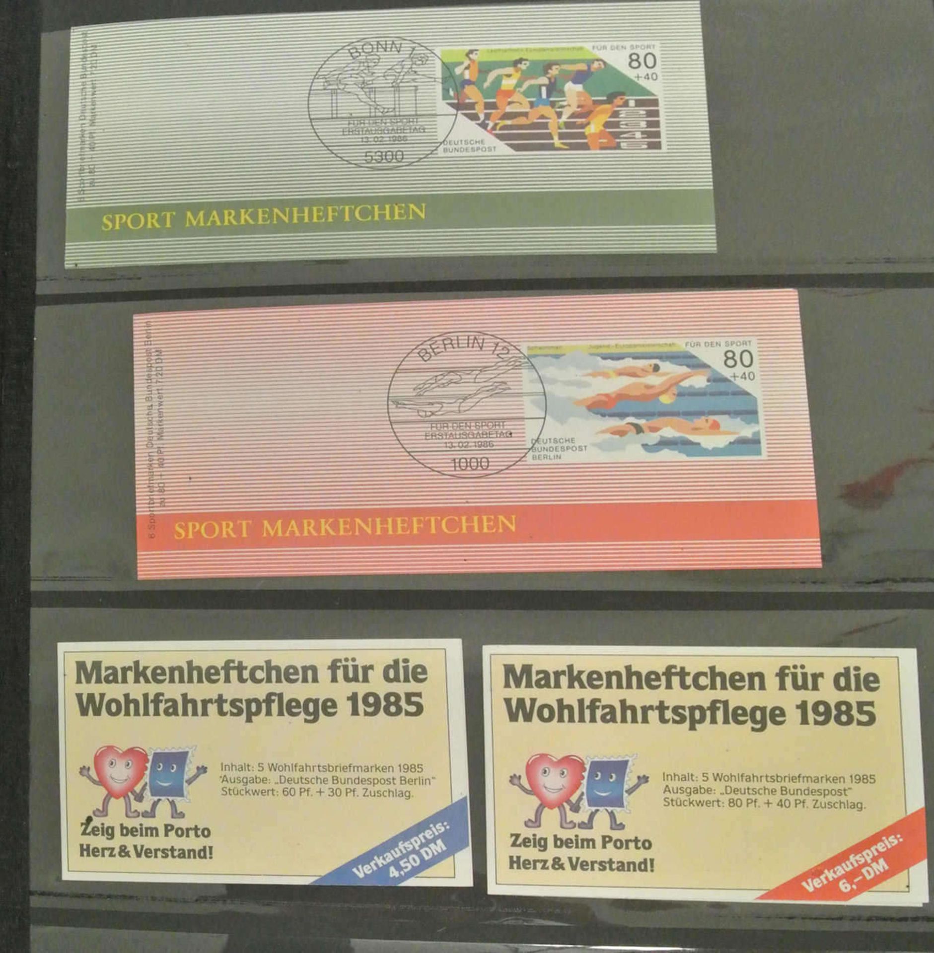 Markenheftchen Bund und Berlin postfrisch und gestempelt, Sonder Markenheft Rotes Kreuz Sport