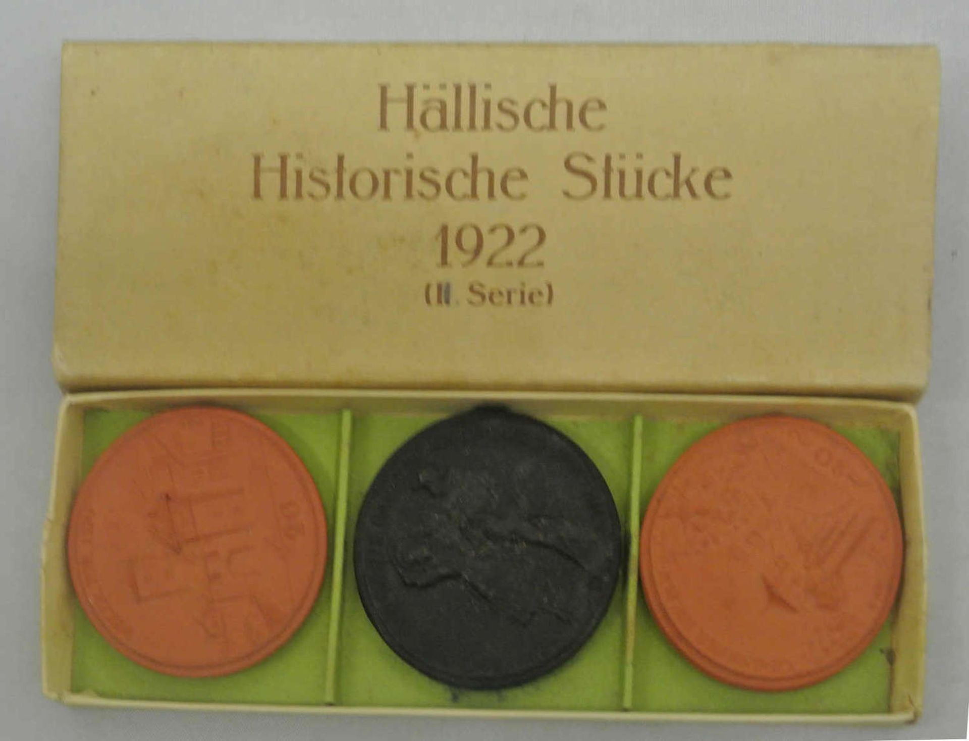 3 Porzellanmedaillen, 2. Serie, 1922, Schwäbisch Hall, Hällische Historische Stücke mit