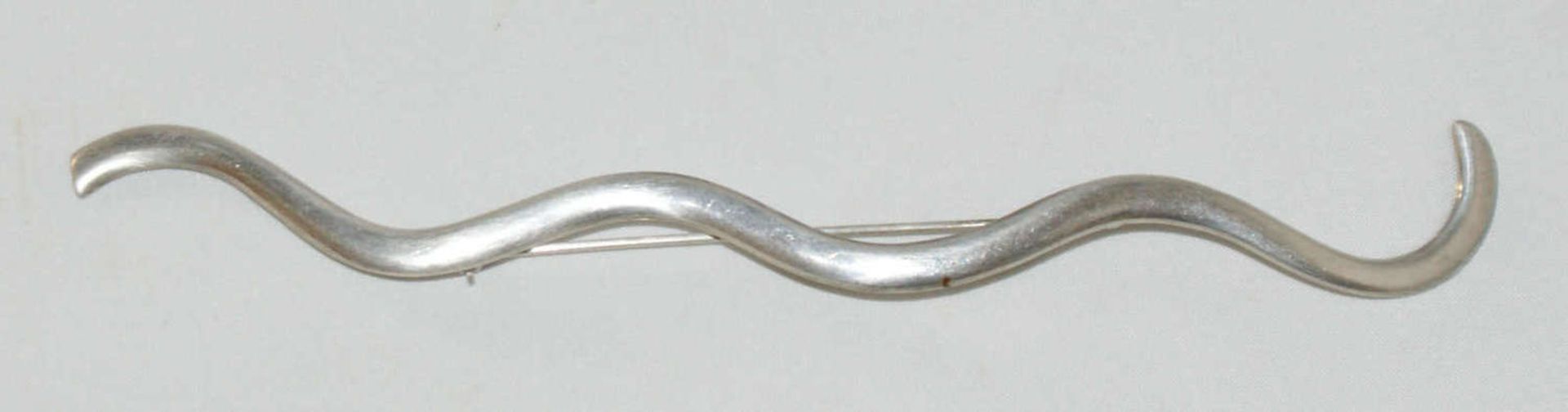 Designer Silberbrosche, 925er Silber, Länge ca. 14,5 cm. Handarbeit.