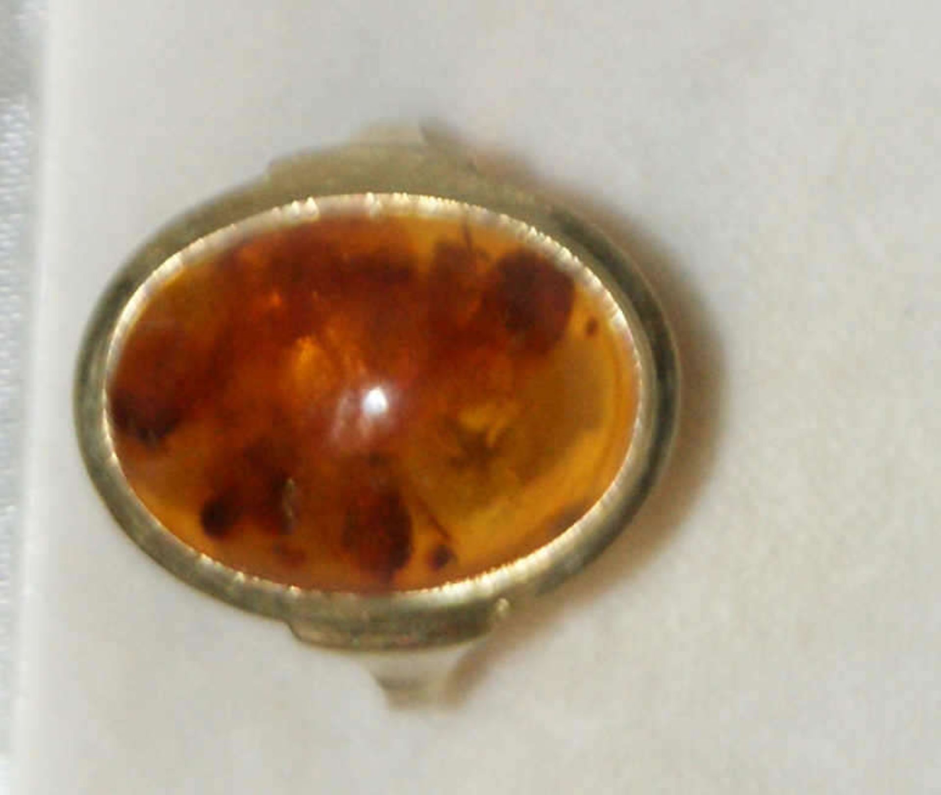 Damenring, 333er Gelbgold, besetzt mit Bernstein, Ringgröße 60,5, Gewicht ca. 3,37 gr