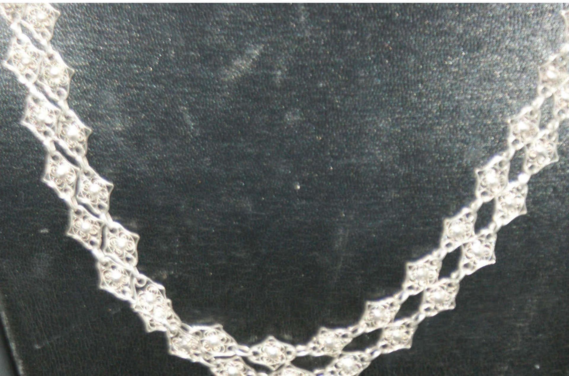 Trachtenkette, Silber, 3-reihig, tolle Optik. Gewicht ca. 40,4 gr. - Bild 3 aus 3