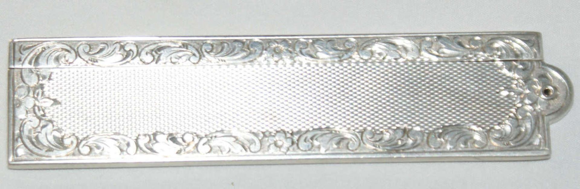 Klappkamm, 835er Silber, Jugendstil. Maße geschlossen: Länge ca. 10,5 cm, Breite ca. 2,5 cm. Maße - Bild 2 aus 2