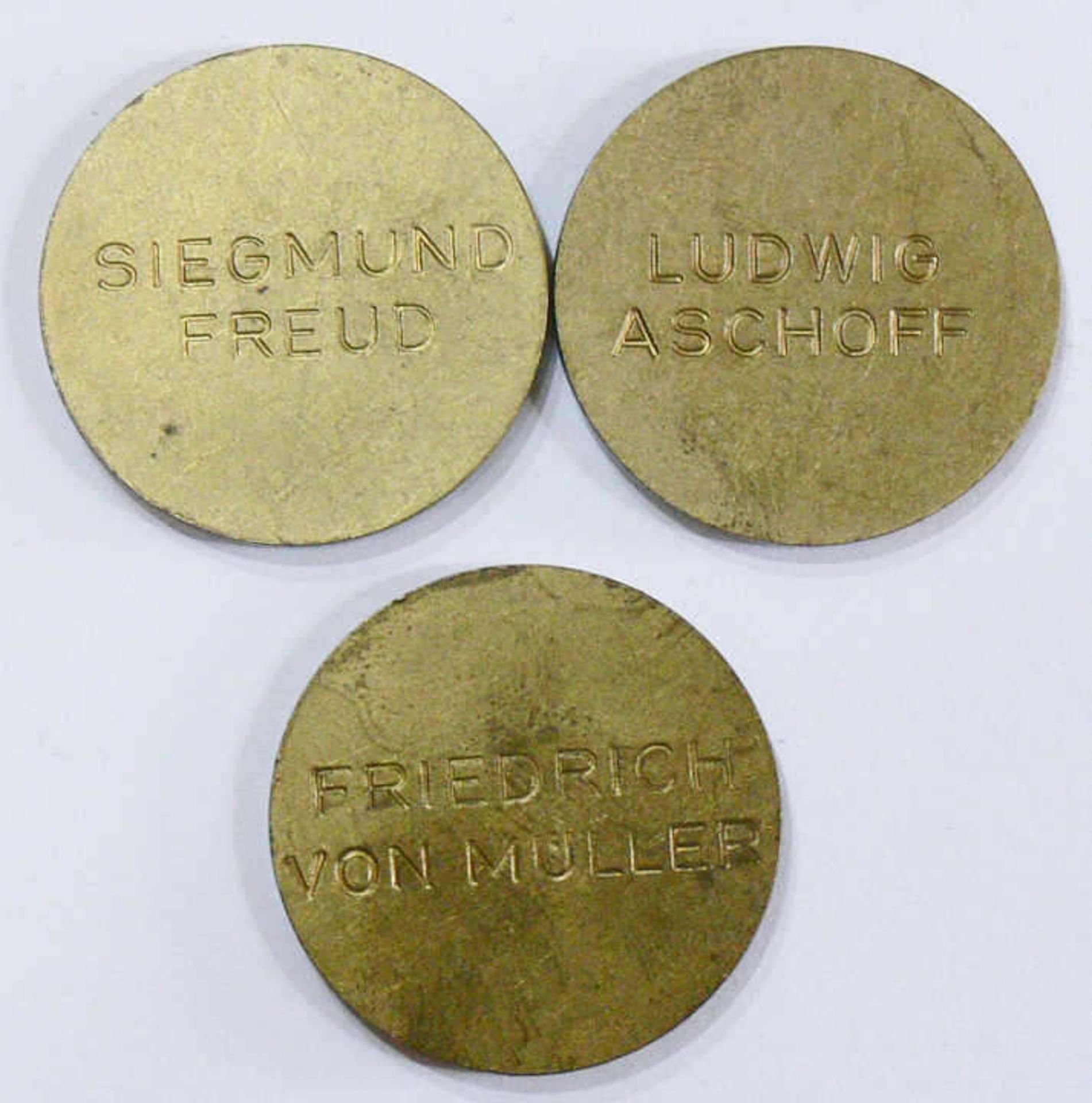 Lot Gedenk - Medaillen, Sigmund Freud, Ludwig Aschoff, Friedrich von Müller. Bitte besichtigen. - Bild 2 aus 2