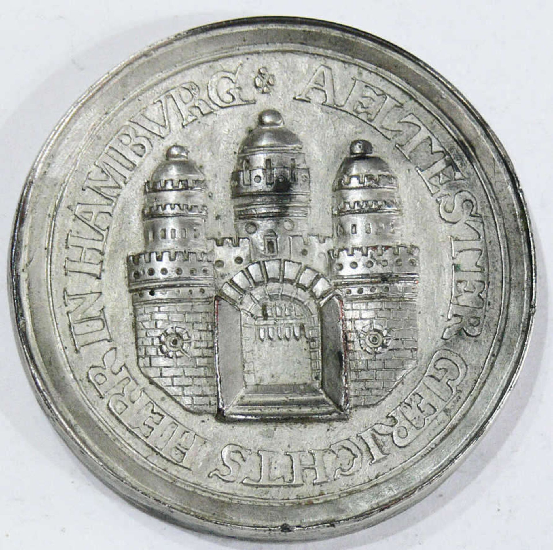 Medaille Hamburg - Rudolff Amsinck - ältester Gerichtsherr in Hamburg 1733. Metall. Durchmesser: ca.