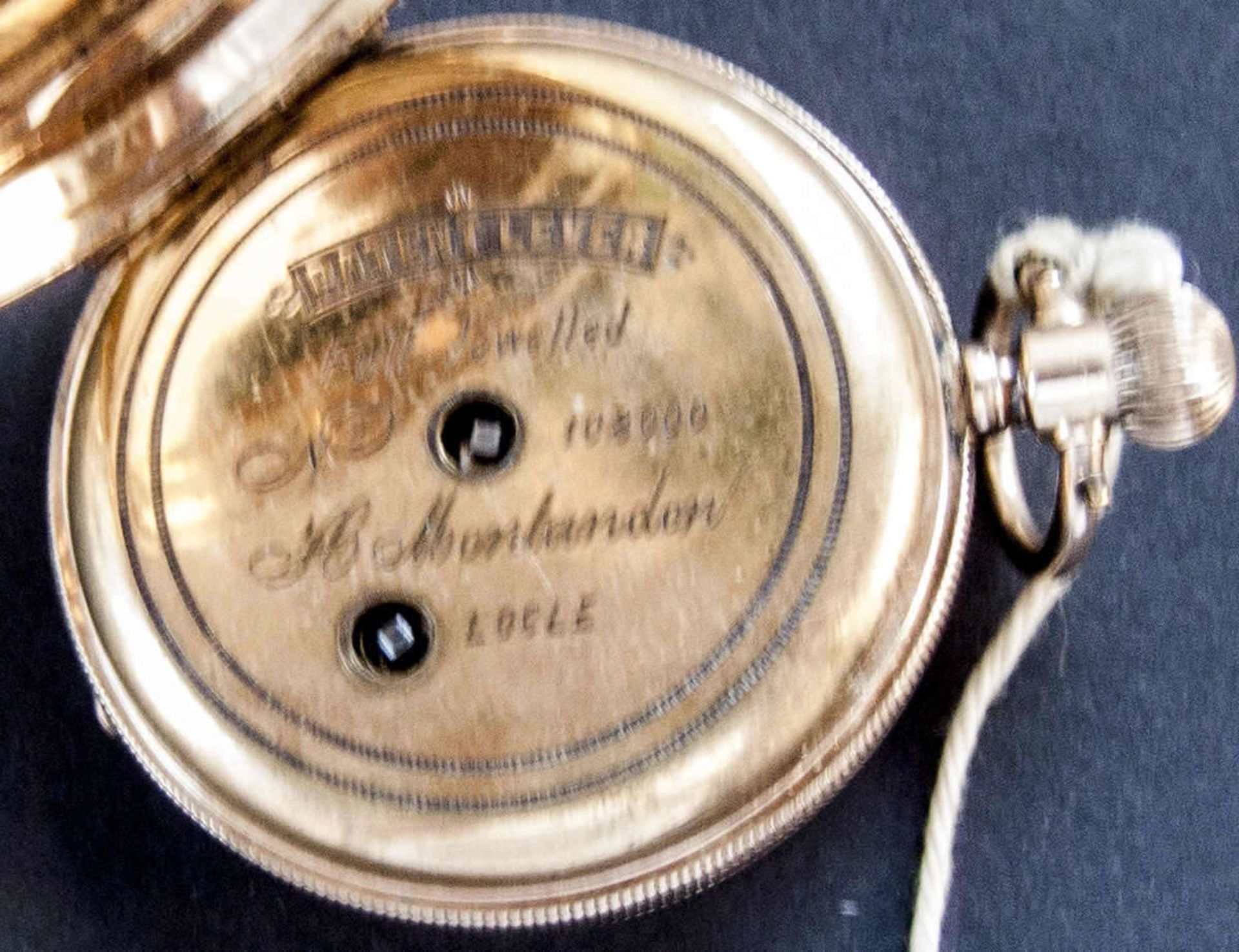 14 ct. Sprung - Deckel - Taschenuhr von H. Montandon Le Locle. Mit Schlüssel - Aufzug. Schlüssel - Bild 4 aus 5