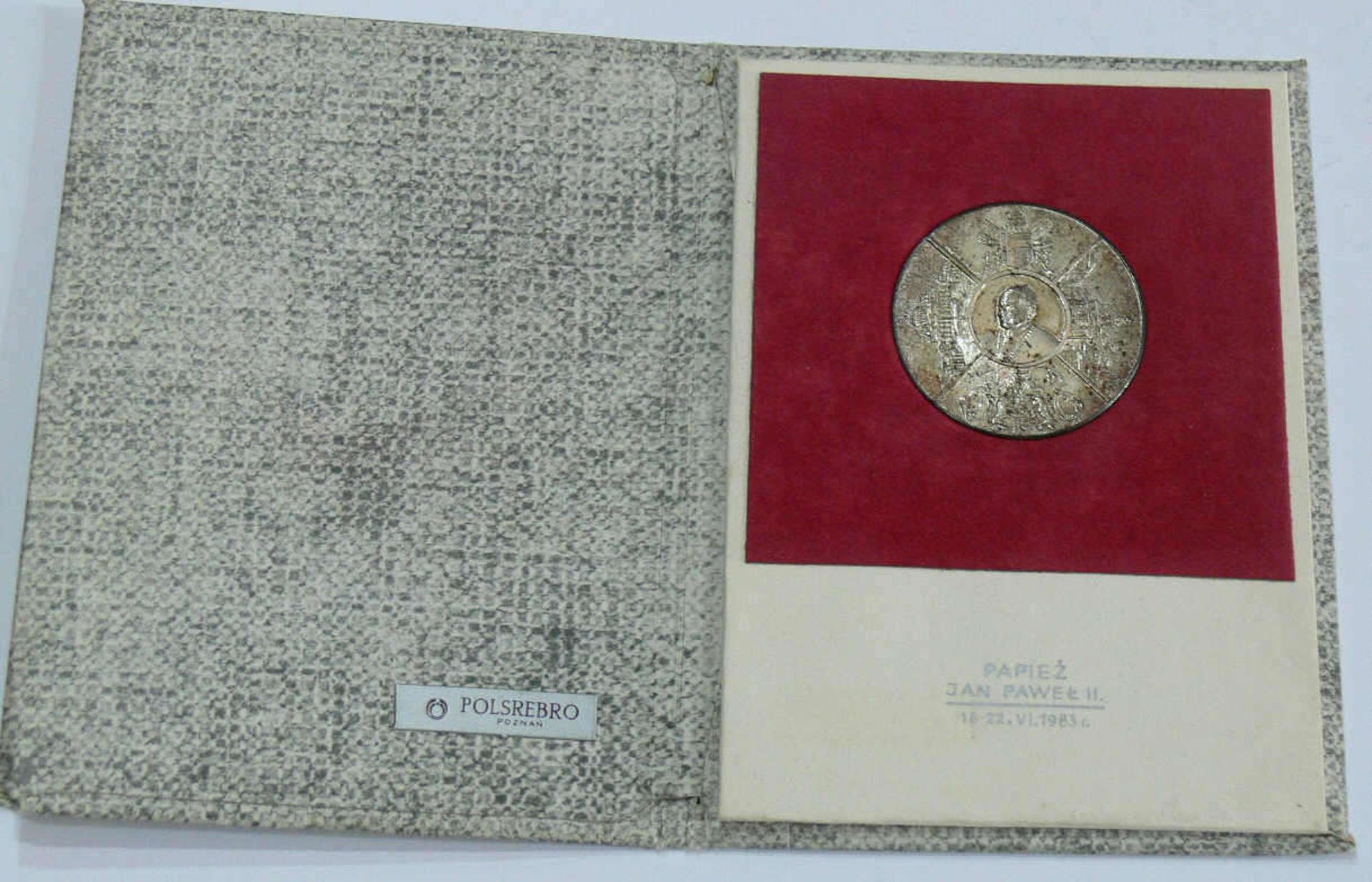 Polen 1983, Medaille Jan Pawel II., Silber 800, Gewicht: ca. 46 g. Durchmesser: ca. 45 mm. In