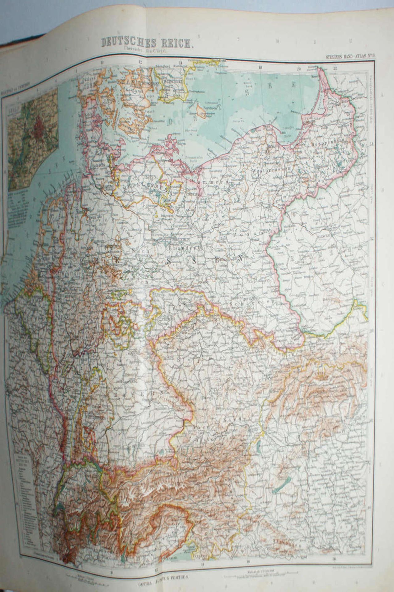 Stielers Hand-Atlas, 100 Karten in Kupferstick, 1909. - Bild 3 aus 4