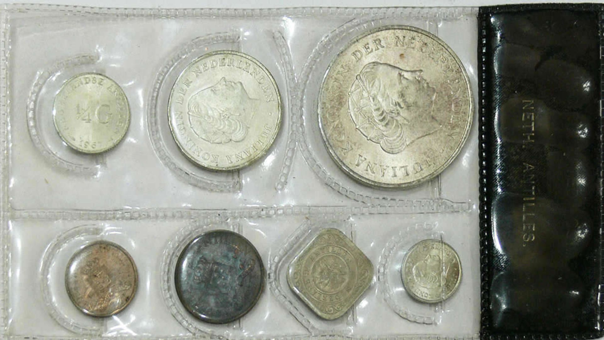 Niederländische Antillen Curacao, Kursmünzsatz . Netherlands Antilles Curacao, Coinset.