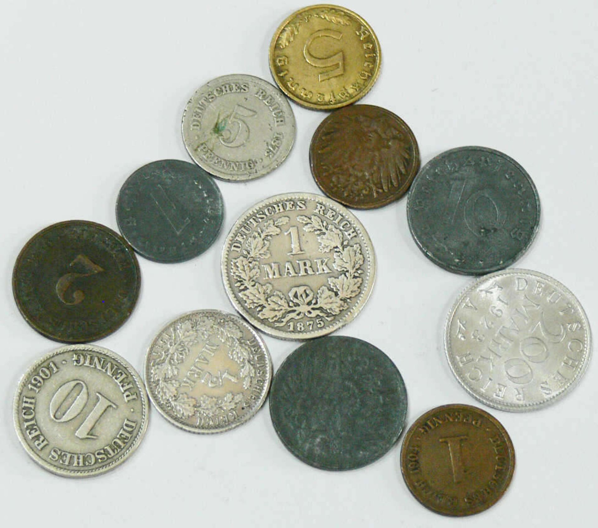 Deutsches Reich/BRD, Lot Münzen, verschiedene Nominale. German Empire / FRG, Lot coins, various