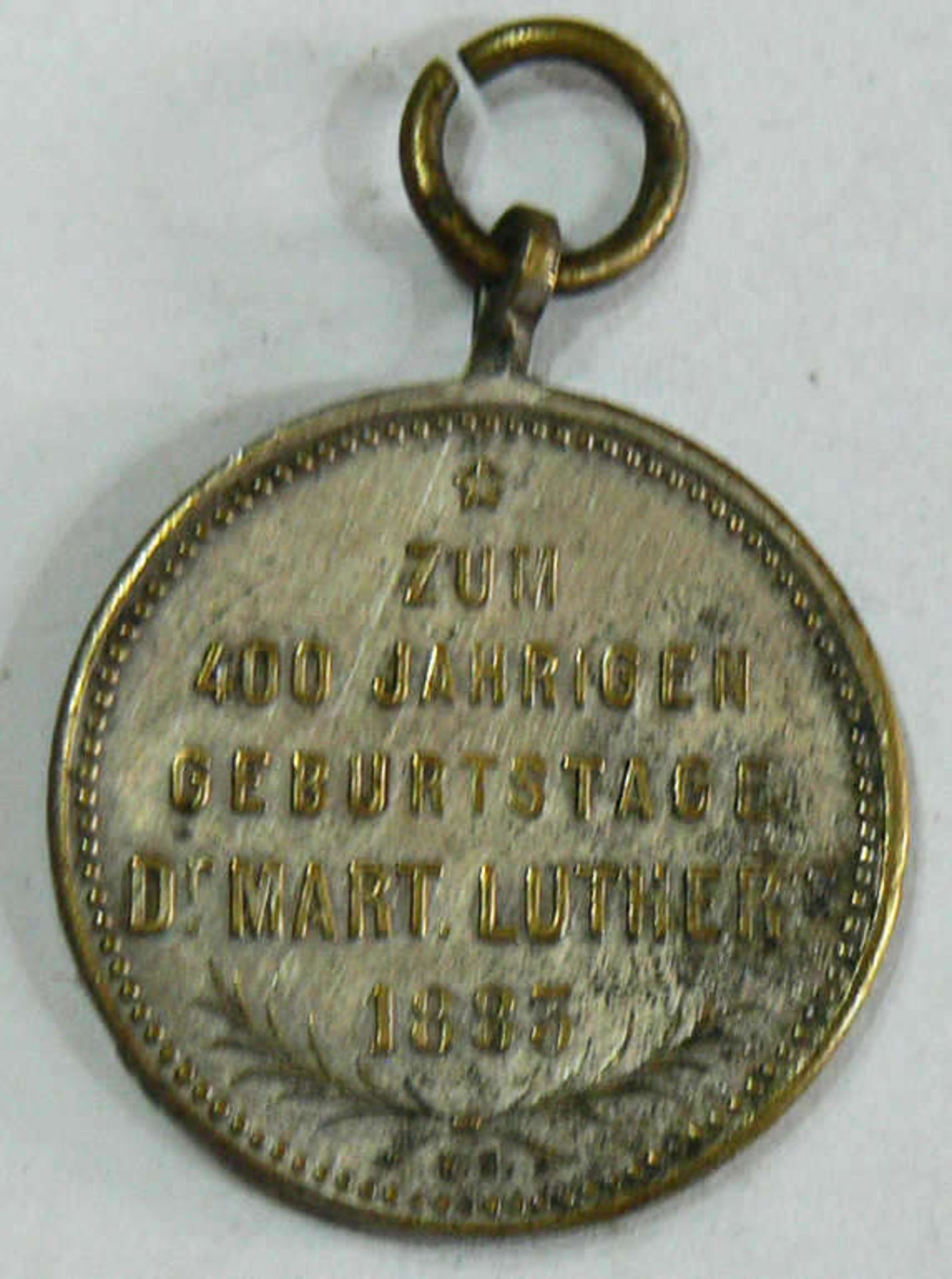 Medaille zum 400 jährigen Geburtstag von Dr. Martin Luther 1883. Mit Öse. - Bild 2 aus 2