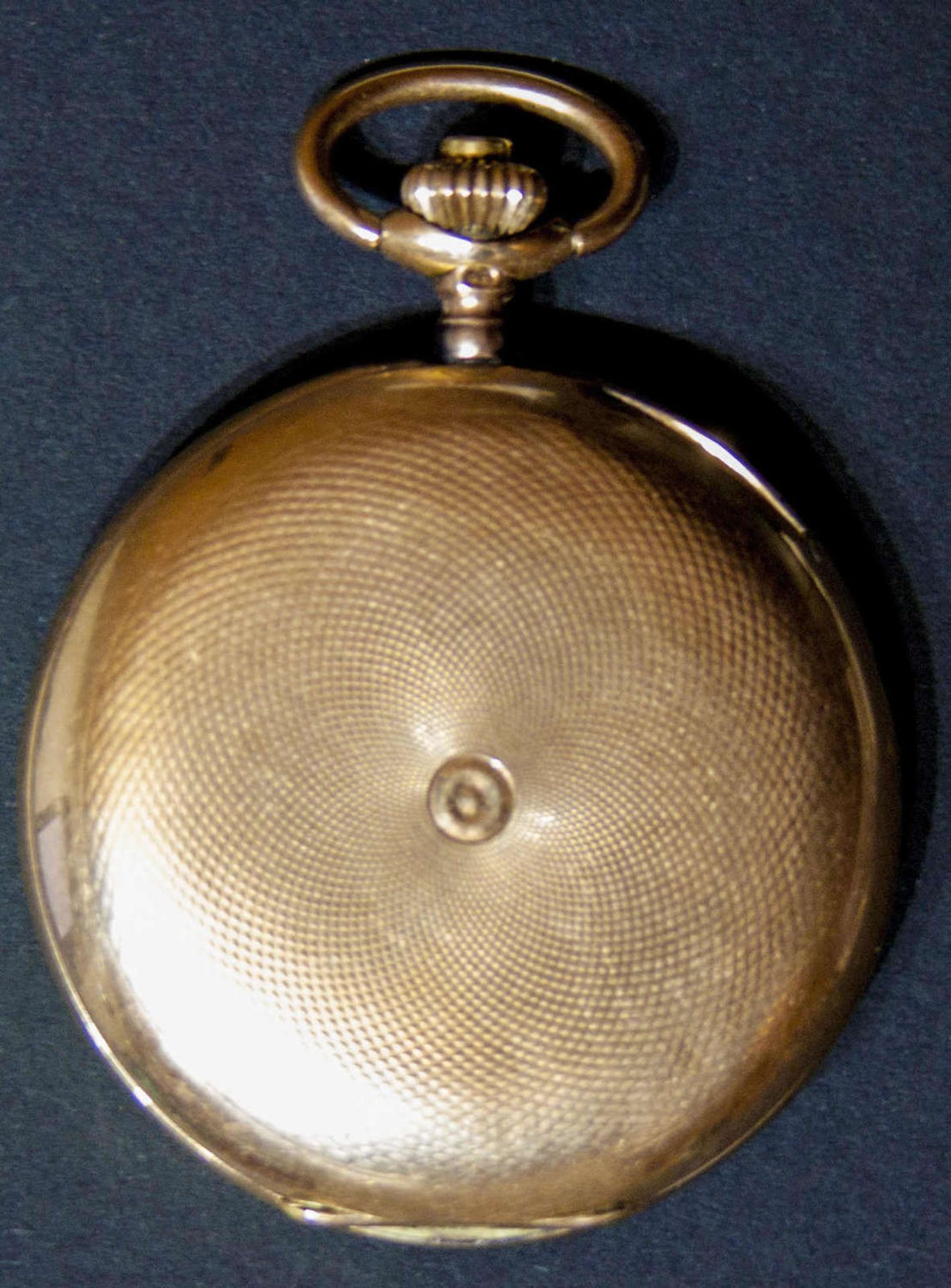 14 ct. Sprung - Deckel - Taschenuhr. Alle drei Deckel mit 585er Goldpunze, Uhr defekt, Glas fehlt. - Bild 6 aus 6