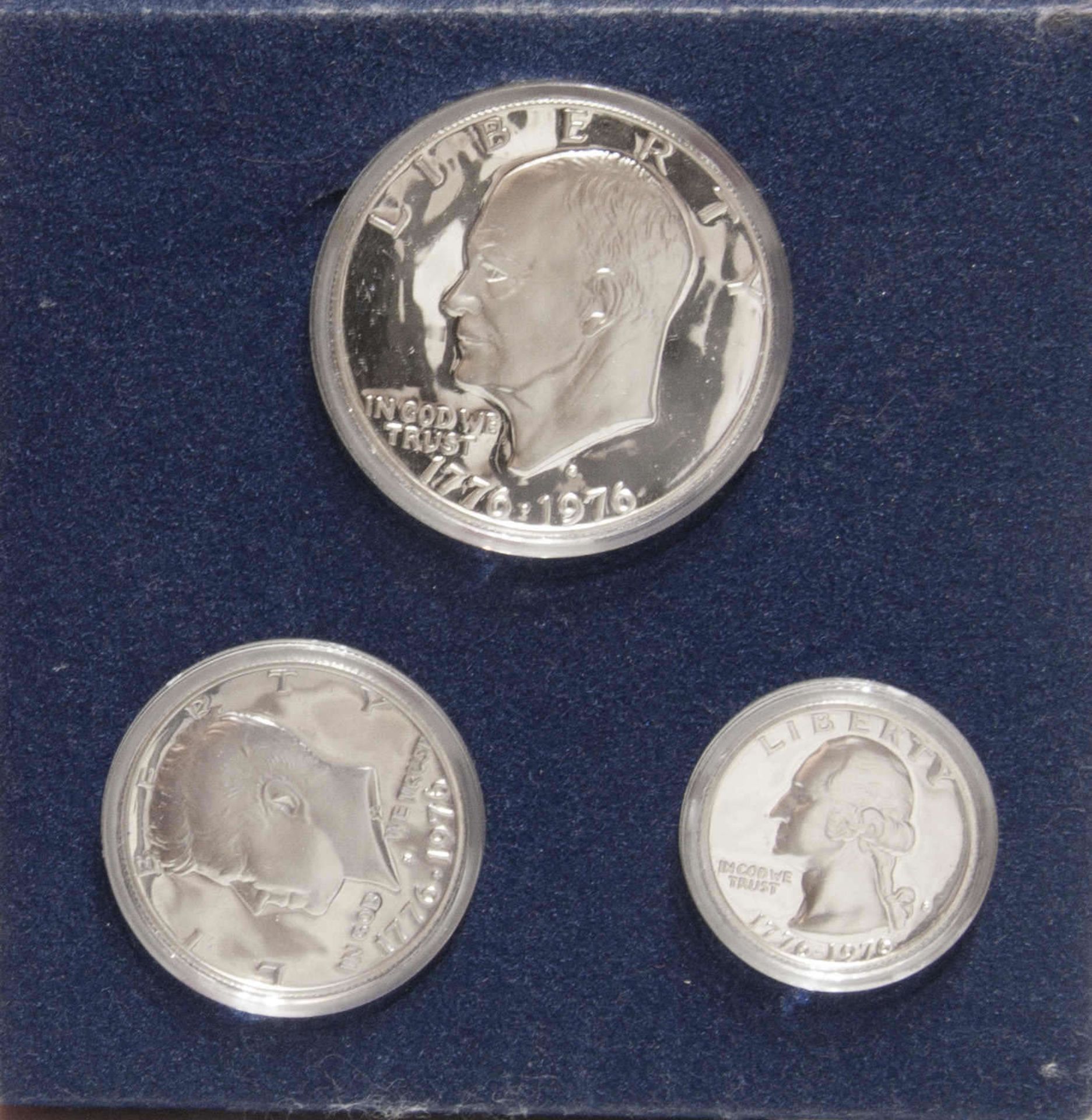 USA 1976, Münzset "200 Jahre Vereinigte Staaten von Amerika - Bicentennial". Silber. Qualität: PP.