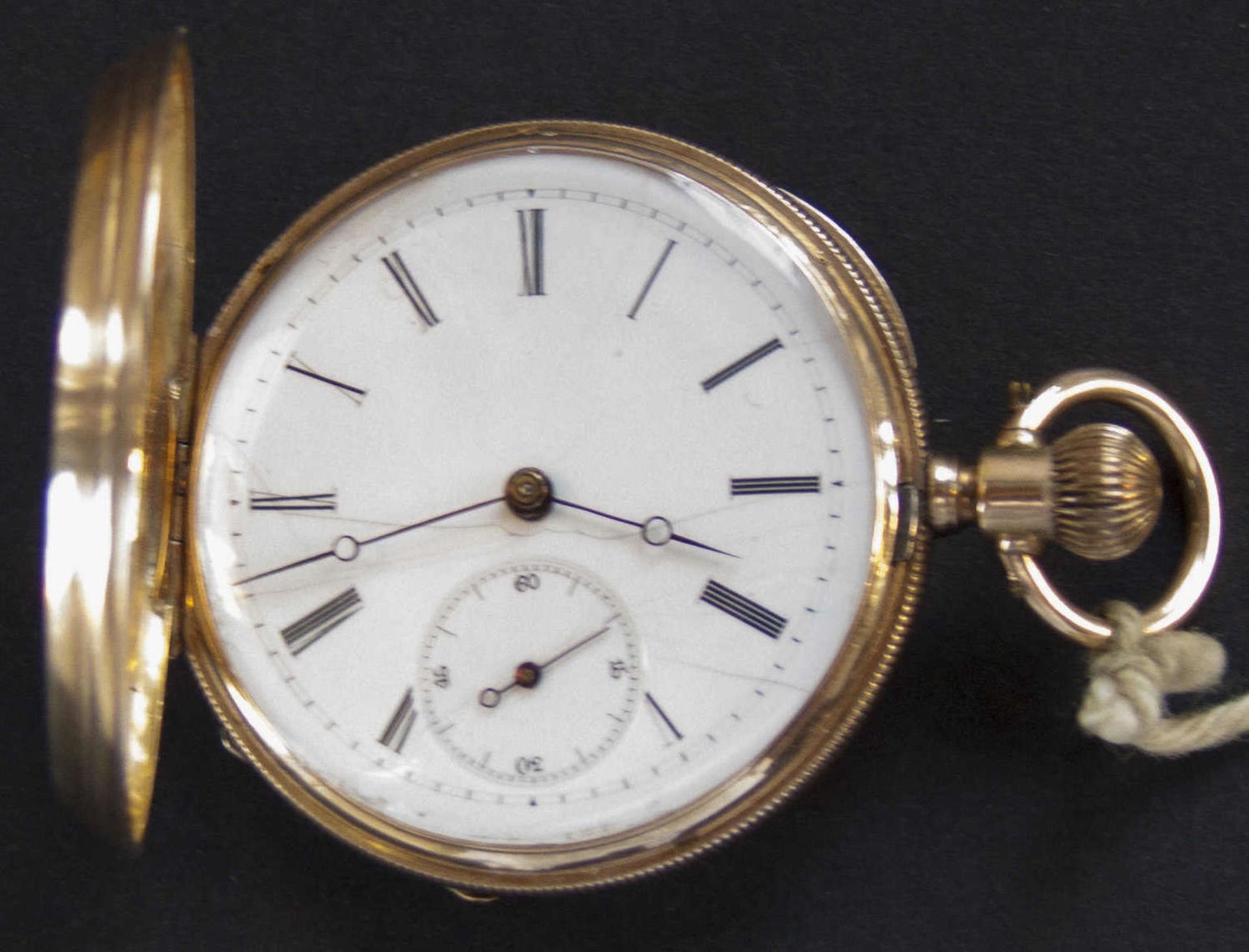 14 ct. Sprung - Deckel - Taschenuhr von H. Montandon Le Locle. Mit Schlüssel - Aufzug. Schlüssel - Bild 3 aus 5