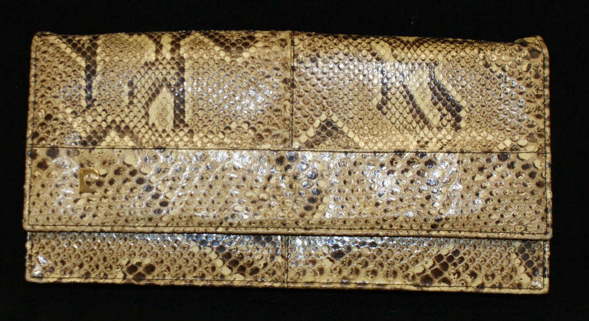 alte Damenhandtasche aus Krokoleder, Länge ca. 29,5 cm, Höhe ca. 15 cm