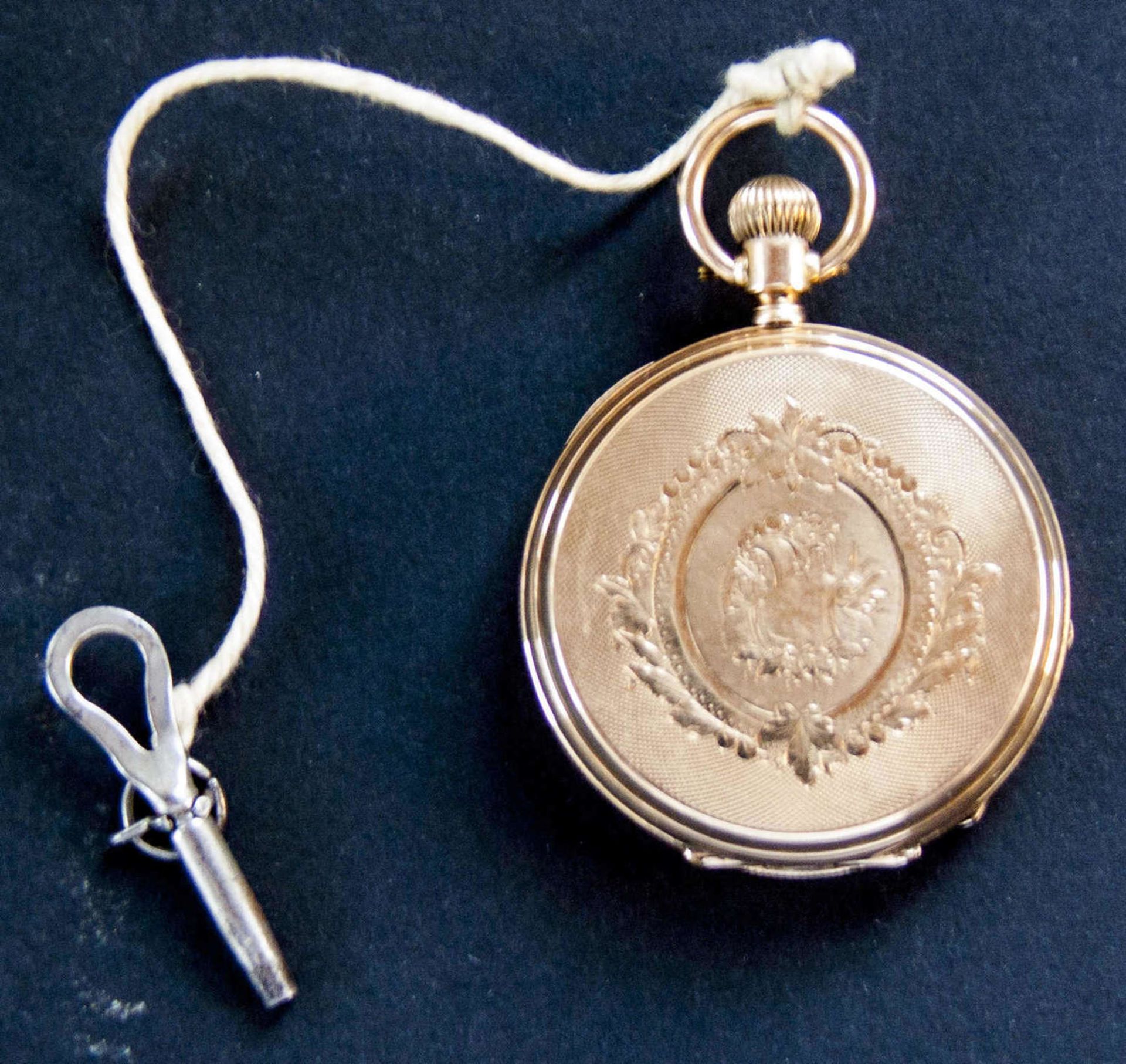 14 ct. Sprung - Deckel - Taschenuhr von H. Montandon Le Locle. Mit Schlüssel - Aufzug. Schlüssel