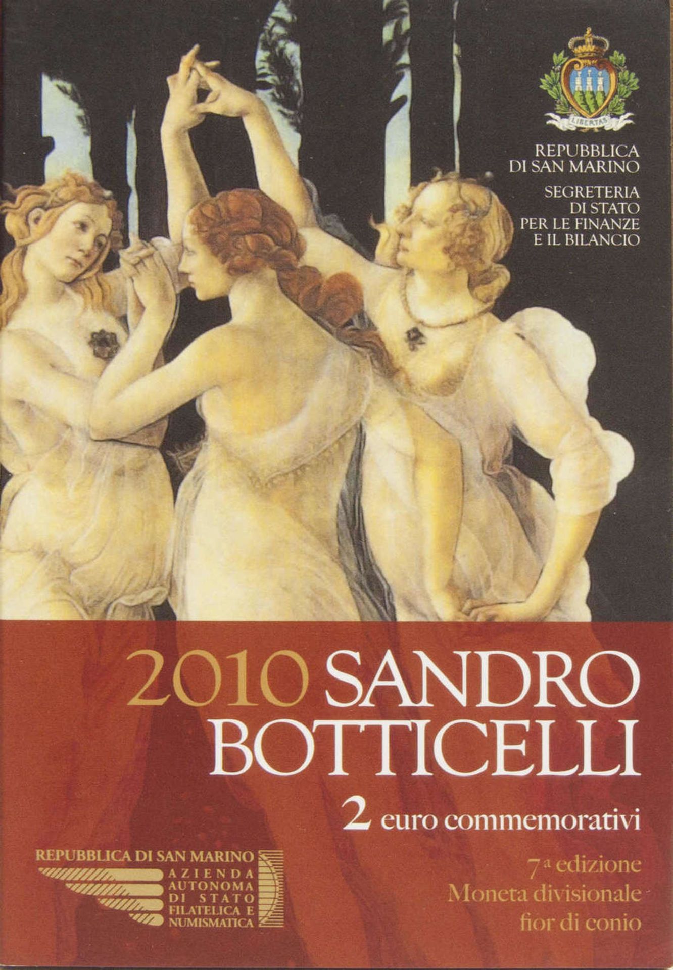 San Marino 2010, 2.- Euro - Gedenkmünze "Sandro Botticelli". In Original - Folder. Qualität: Stgl. - Bild 2 aus 2