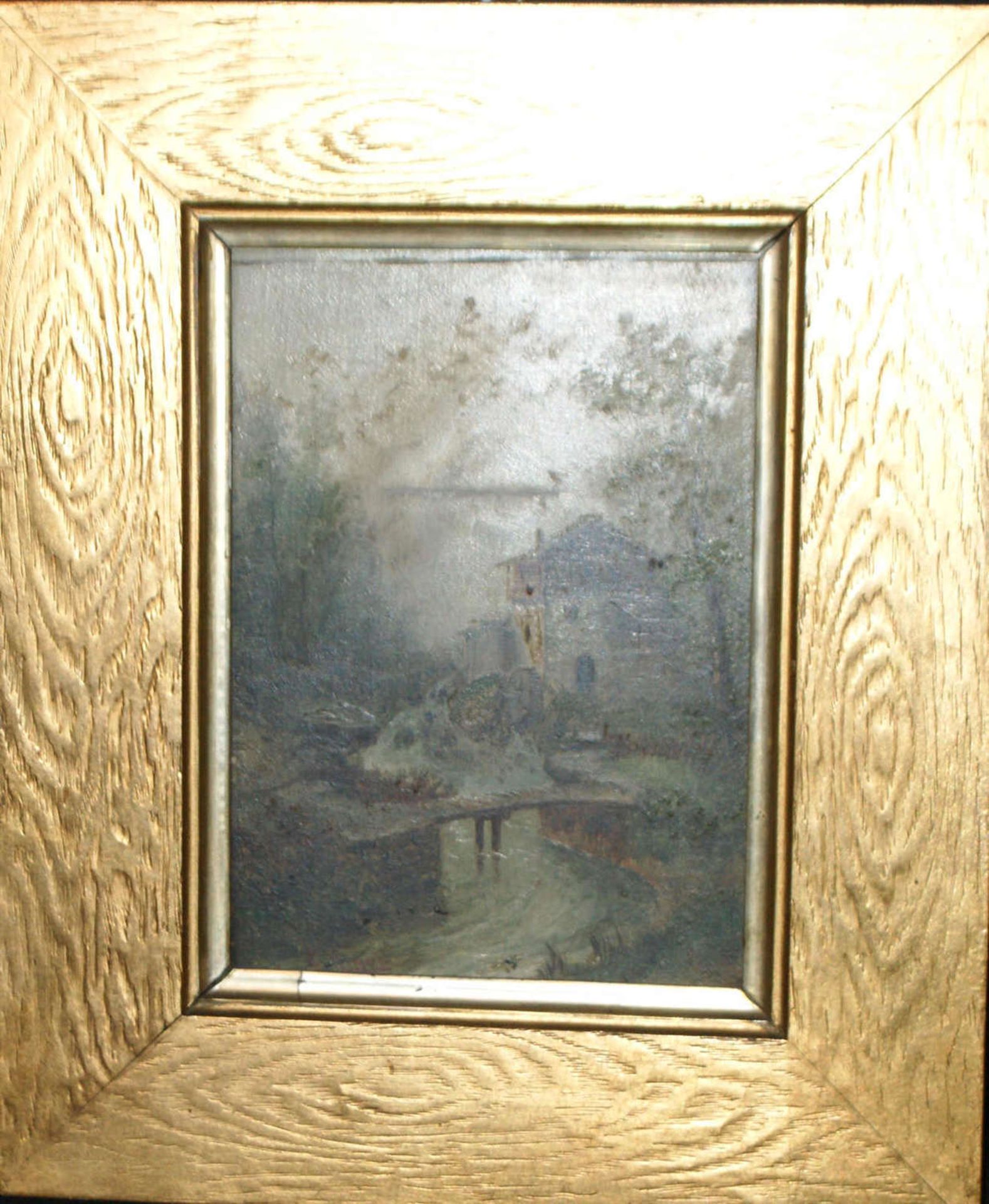Curt Rüger (1867-1930), Ölgemälde auf Holz, bezeichnet "Aus dem Berner Oberländle", im altem Rahmen.