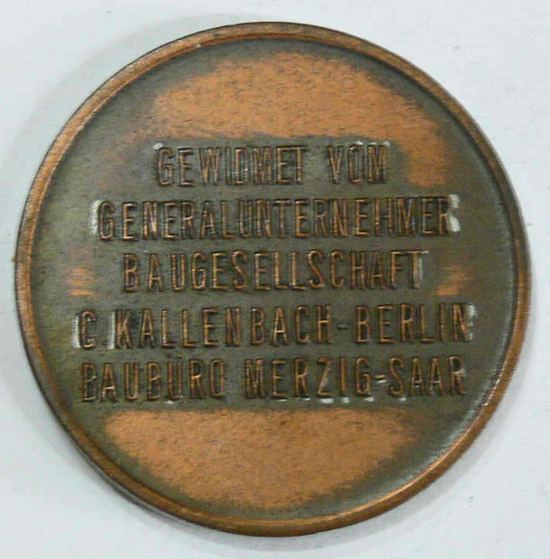 Medaille "Für Deutschland´s Stärke und Sicherheit im Westen", gewidmet vom Generalunternehmer - Bild 2 aus 2