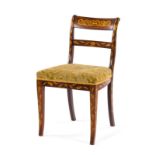 A Dutch Marquetry Side Chair Height 32 1/2 inches.