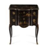 A Louis XV Style Painted Commode Height 29 1/2 x width 23 7/8 x depth 17 5/8 inches.