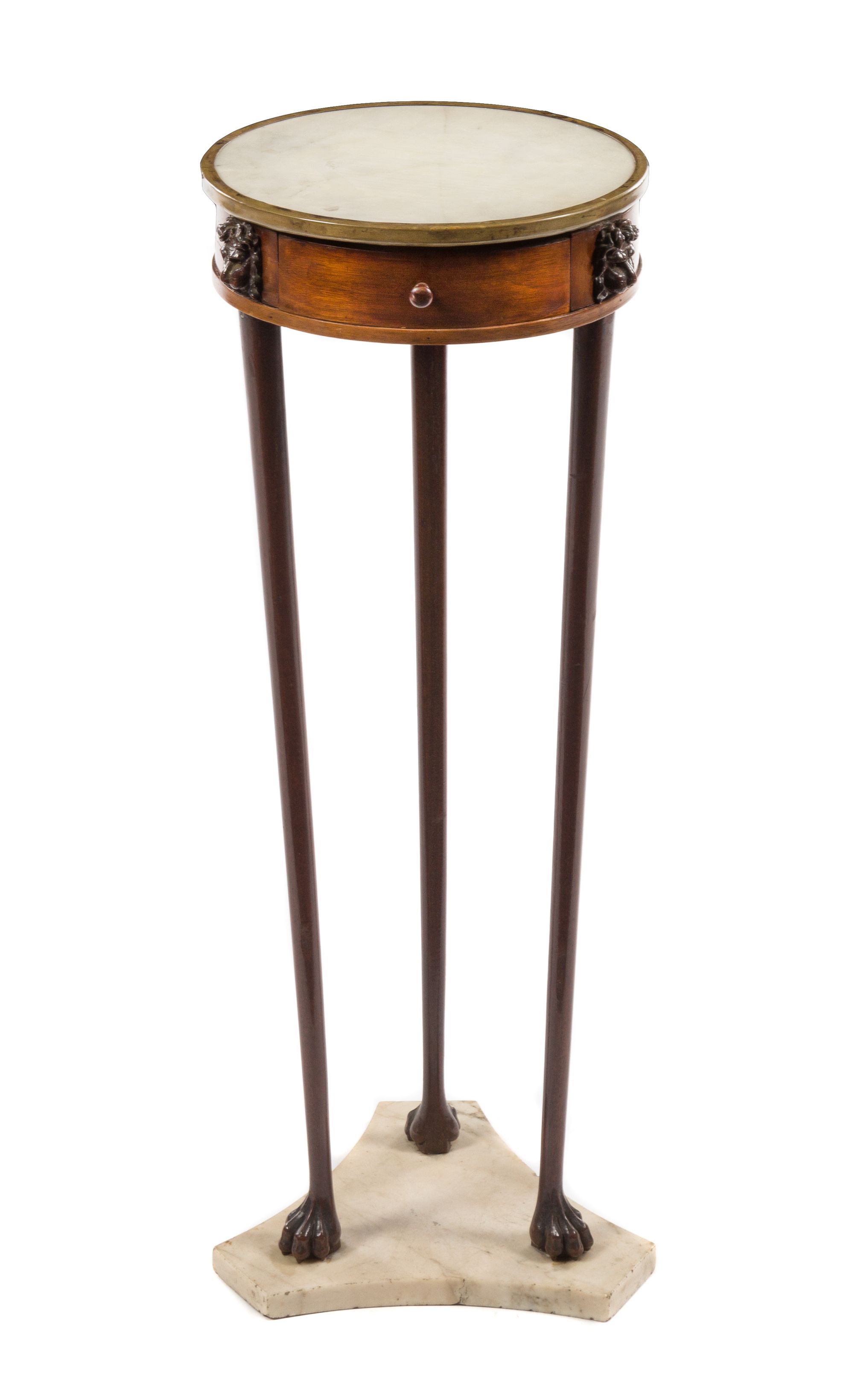 A Directoire Mahogany Gueridon Height 28 1/2 x diameter of top 11 inches.