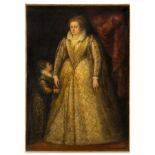 Italian School, (Venice, 17th Century), Titian-Haired Lady, Richly Attired, with Young Attendant