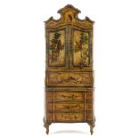 A Venetian Painted Secretary Height 66 x width 36 3/4 x depth 18 inches.