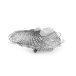 A Large Portuguese Silver Shell" Bowl, David Ferreira, Porto, 20th Century, raised on three shell-