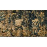 A Flemish Verdure Tapestry 7 feet 3 1/4 x 13 feet 1 inch.