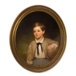 English School, (19th Century), Portrait of a Boy, 1849