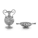 A Group of Two Continental Silver Miniature Articles, Various Makers, comprising a handled dish