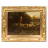 Thomas Austen Brown, (British, 1859_1924), Woman Herding Sheep