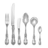 An American Silver Flatware Service, Reed & Barton, Taunton, MA, Burgundy pattern, comprising: 12