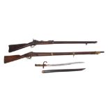 Two Civil War-Era Rifles Length of longest overall 56 3/4 inches.