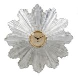 A Mirrored Glass Sunburst" Clock Diameter 18 1/2 inches."