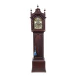 A Chippendale Mahogany Tall Case Clock Height 93 1/2 x width 20 3/4 x depth 10 1/2 inches.