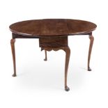 An American Queen Anne Walnut Drop-Leaf Table Height 29 x width 48 x depth 17 inches (closed).