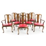 A Set of Eight George II Style Mahogany Dining Chairs