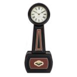 An American Mahogany Regulator Clock Height 28 7/8 inches.