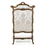 A Louis XV Style Giltwood Firescreen Height 55 5/8 inches.